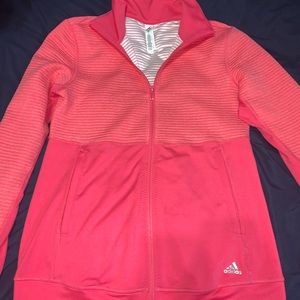 Adidas pink athletic zip up